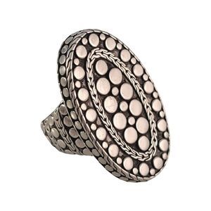John Hardy Large Sterling Dot Oval Ring - Sz. 6.5